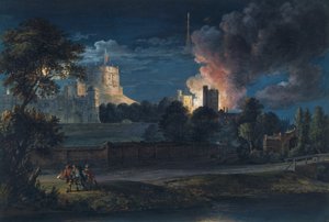Windsor Castle fra Datchet Lane på en glædelig nat, 1768 af Paul Sandby