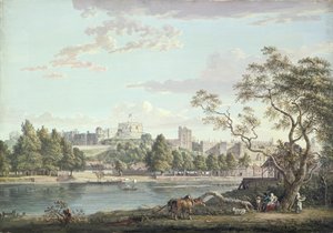 Windsorin linna, Thamesin toiselta puolelta (vartaloväri kynän päällä paperilla) af Paul Sandby
