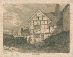 Wolverhampton - Ruiner af et bindingsværkshus: stålgravering, nd [c 1815]