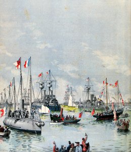 Fransk flotille i Portsmouth Harbour, 1891 af Paul Senau