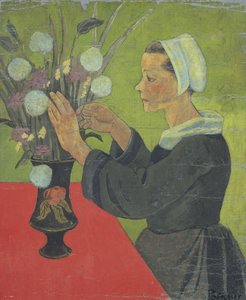 Bretonsk kvinde med buket (Huelgoat) af Paul Sérusier