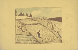 La fin du jour (Dagens slutning) 1893 (farve litho) af Paul Sérusier