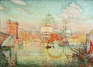 Indgang til havnen i Marseille af Paul Signac