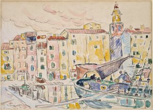 Fra havnen i Saint-Tropez af Paul Signac