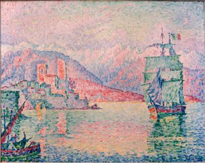 Antibes havn i aftenlyset af Paul Signac