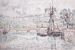 Hennebont af Paul Signac