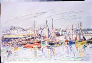 ""La Turballe"" Sejlbåde i havnen i La Turballe i Loire Atlantique. Akvarel af Paul Signac (1863-1935) 1930 Pushkin Museum, Moskva af Paul Signac