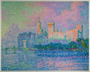 Le chateau des Papes, Avignon (maleri på lærred) af Paul Signac