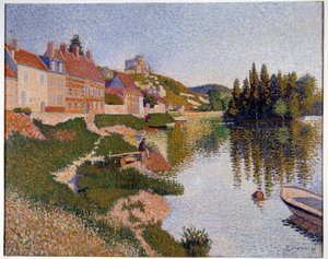Les Andelys, banken Maleri af Paul Signac (1863-1935) 1886 søn. 0,65x0,81 m Paris, musee d
