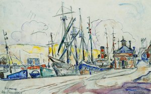 Havnen ved Fecamp; Le Port a Fecamp, 1930 af Paul Signac