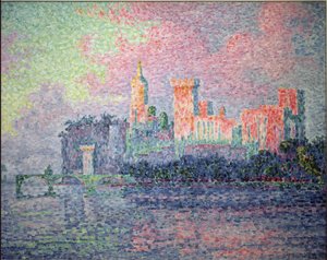 Pavernes slot i Avignon - 1900. Olie på lærred af Paul Signac