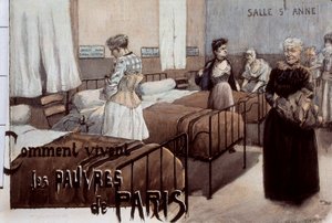 De fattige i Paris, begyndelsen af det 20. århundrede (tegning) af Paul Thiriat