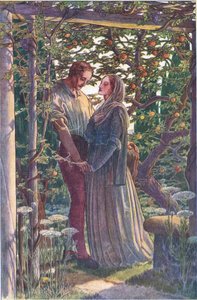 Fair møde af de mest sjældne følelser, illustration fra The Tempest, 1908 af Paul Vincent Woodroffe