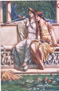 Juno, Ceres and the Masque of the nymphs and Reaper, illustration fra The Tempest, 1908