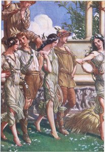 Juno, Ceres og Masken med nymferne og høstmanden, illustration fra The Tempest, 1908