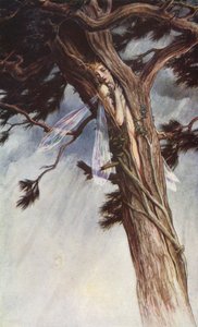 The Tempest af William Shakespeare, Act I, Scene 2 (farve litho) af Paul Vincent Woodroffe