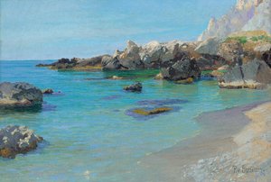 På Caprikysten (olie på lærred) af Paul von Spaun