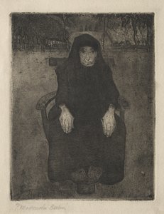 Siddende gammel kvinde af Paula Modersohn-Becker
