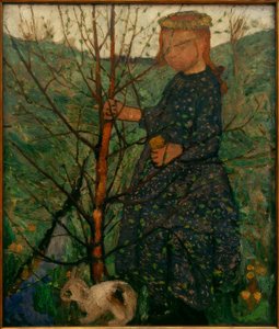Barn med kanin af Paula Modersohn Becker