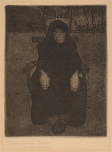 Siddende gammel kvinde af Paula Modersohn Becker