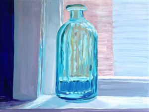 Turkis flaske i lyset af Pauline Wegman | Key and Sea Creative