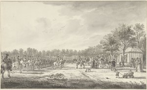 Revy af kavaleriet af Prins William V på Malieveld i Haag, 1770 af Paulus Constantijn la Fargue