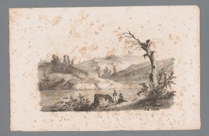 Bakket landskab med flod Principper for landskaber (serietitel) Principles de paysages (serietitel)