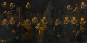 Officerer og andre borgergarde fra det tredje distrikt i Amsterdam, under kommando af kaptajn Jacob Gerritsz Hoyngh og løjtnant Nanningh Florisz Cloeck af Paulus Moreelse