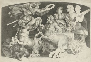 Camee met de triumph van Germanicus en Agrippina Forskellige figurer af gamle agater, designet af Pietro Paolo Rubenii (serietitel) af Paulus Pontius (attributed to)