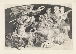 Camee met de triumph van Germanicus en Agrippina Forskellige figurer af gamle agater, designet af Pietro Paolo Rubenii (serietitel) af Paulus Pontius (attributed to)