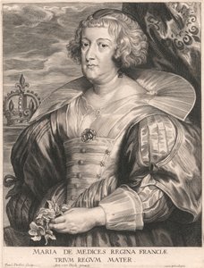 Marie de Medicis, dronning af Frankrig, mor til de tre konger af Paulus Pontius
