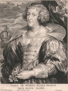 Marie de Medicis, dronning af Frankrig, mor til de tre konger af Paulus Pontius