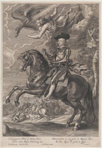 Portræt af Kardinal-Infante Ferdinand af Østrig, til hest, ca. 1640-53., ca. 1640-53. af Paulus Pontius
