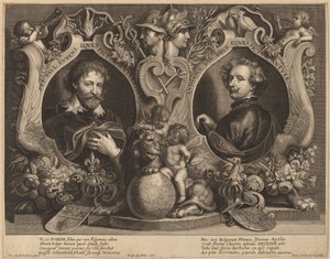 Rubens og van Dyck, et dobbeltportræt af Paulus Pontius, after Sir Anthony van Dyck and Erasmus Quellinus II