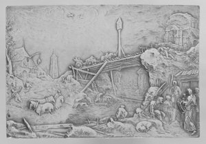 Flodlandskab Rivier Landschap af Paulus Willemsz. van Vianen