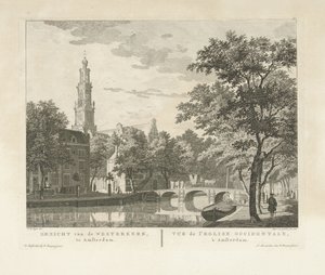 Udsigt over Westerkerk og Westerhal, set fra Keizersgracht Udsigt over Westerkerk, i Amsterdam / Vue de l