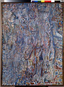""Karakterer"" (mennesker) Maleri af Pavel Nikolayevich Filonov (1883-1941) 1930 Statens Russiske Museum, Sankt Petersborg