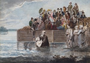 En anabaptistisk nedsænkning i Philadelphia under en storm, 1811-ca. 1813. af Pavel Petrovic Svin
