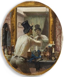 Franskmand gør sig klar til bal populaire, 1863. af Pavel Petrovich Chistyakov