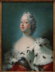 ""Portræt af Louise af Storbritannien, Dronning af Danmark (1724-1751)"" Maleri af Peder Als (1726-1776) ca. 1750 David-samlingen