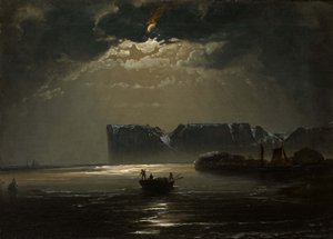 Nordkap ved måneskin, 1848.