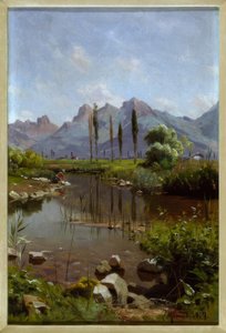 Brook breder sig ved Genevesøen af Peder Monsted