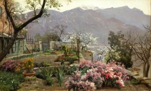 Blomsterhave nær Bellagio af Peder Monsted