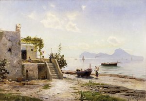 Fra Sorrento, mod Capri af Peder Monsted