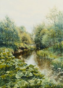 Summer Day at the Stream; Sommerdag ved Åen af Peder Monsted