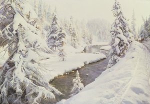 Vinterlandskab, St. Moritz af Peder Monsted