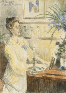 Portrait of Johanne Helene Louise Brodersen, at the Piano, 1907