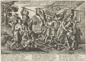 Kamp mellem bønder og soldater Derboer Plaeghe (titel på objekt) af Peeter Baltens