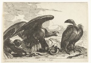 Grib og en ørn med slange 1. des Aigles 2. Griffon (titel på objekt) Fugle fra menageriet i Versailles (serietitel)