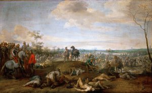 Scene de bataille, guerre de trente ans - Battlefield. Scene fra Trediveårskrigen af Snayers, Pieter (1592-1667). Olie på lærred, før 1659. Mål : 75x121 cm. Kunsthistorisk Museum, Vienne